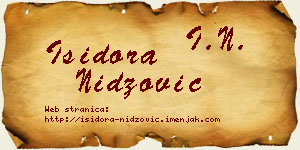 Isidora Nidžović vizit kartica